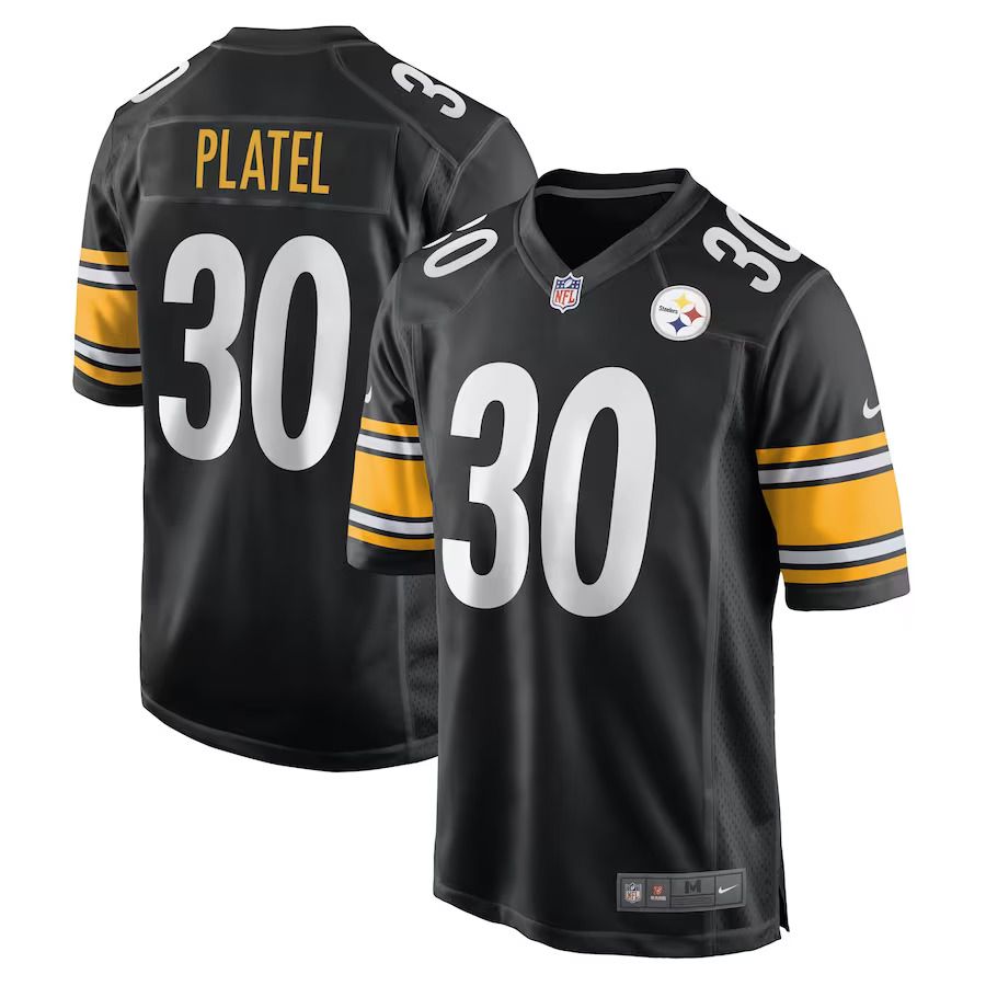 Men Pittsburgh Steelers 30 Carlins Platel Nike Black Game Player NFL Jersey